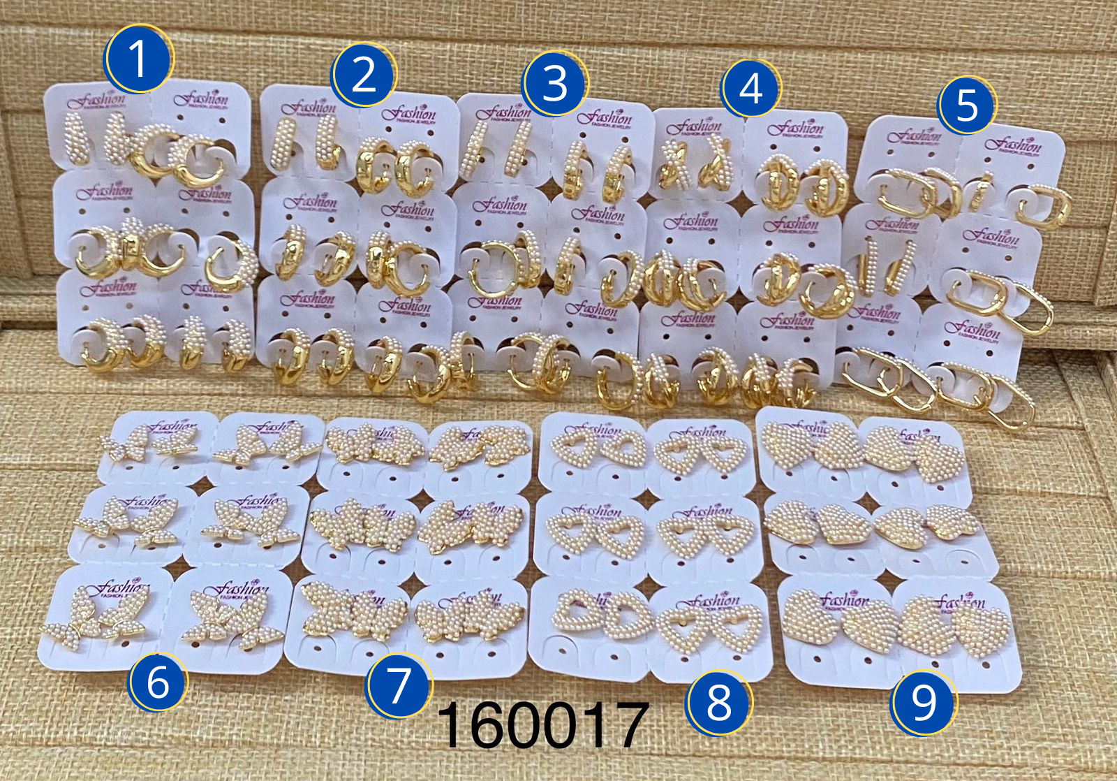 Aretes dorados Paquete de 6 M1 - Oro Laminado