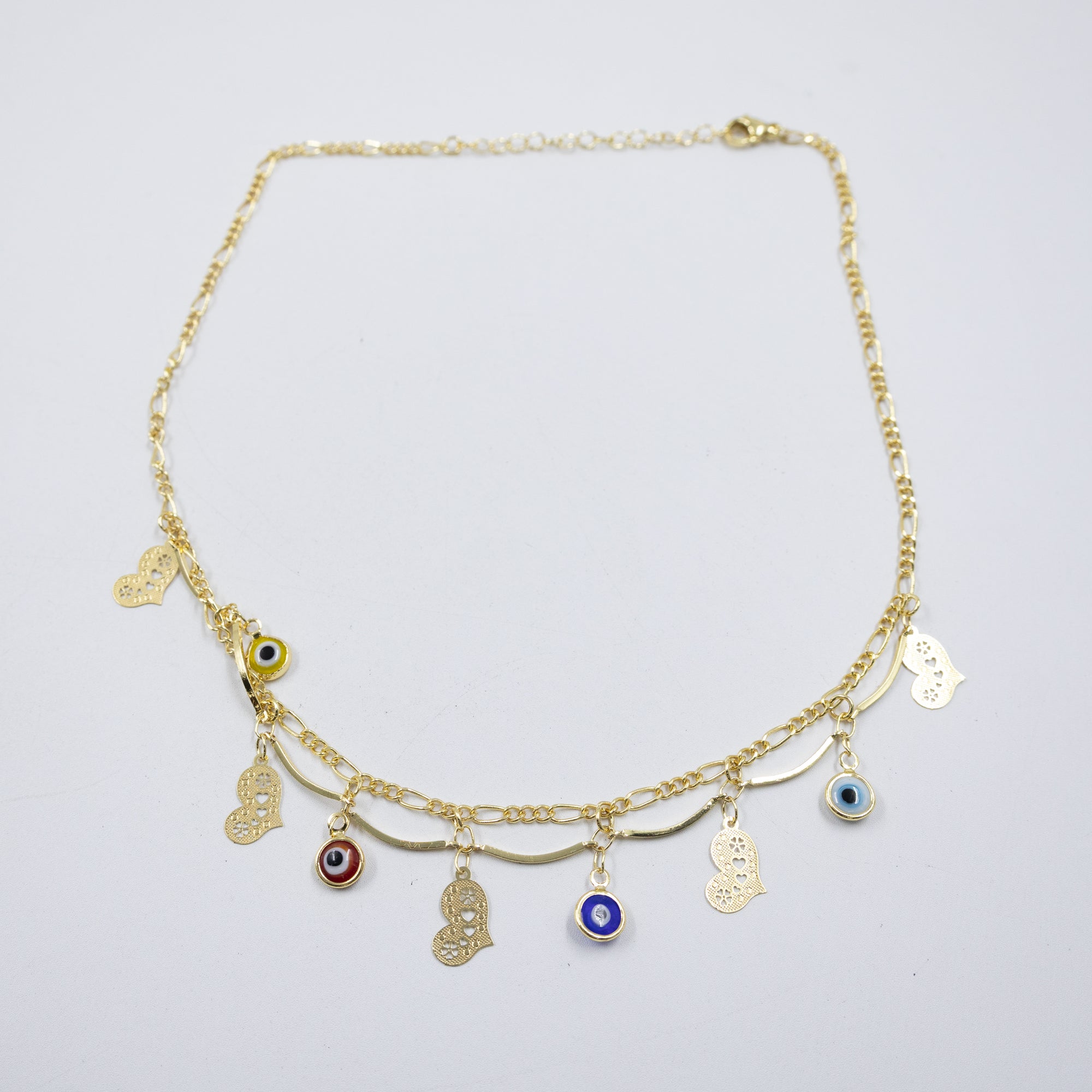 Collar Dorado con Dije de Ojo Turco M1 Oro Laminado