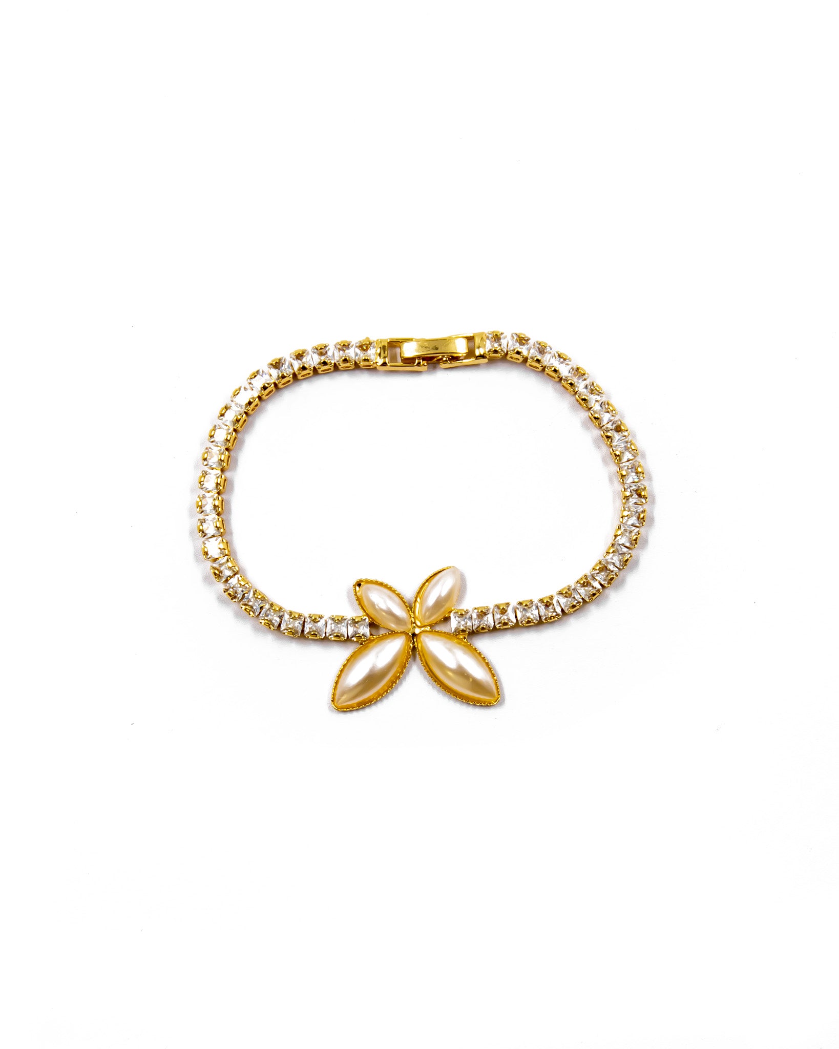 Pulsera dorada de piedras con piedra - M1 Oro Laminado