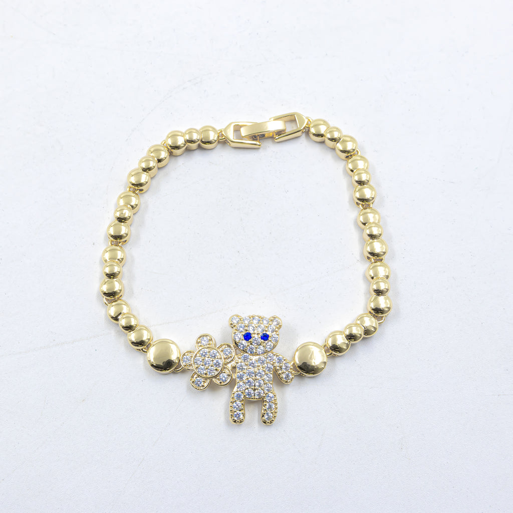 Cadenas de Pulseras Doradas con Piedras M4 Oro Laminado