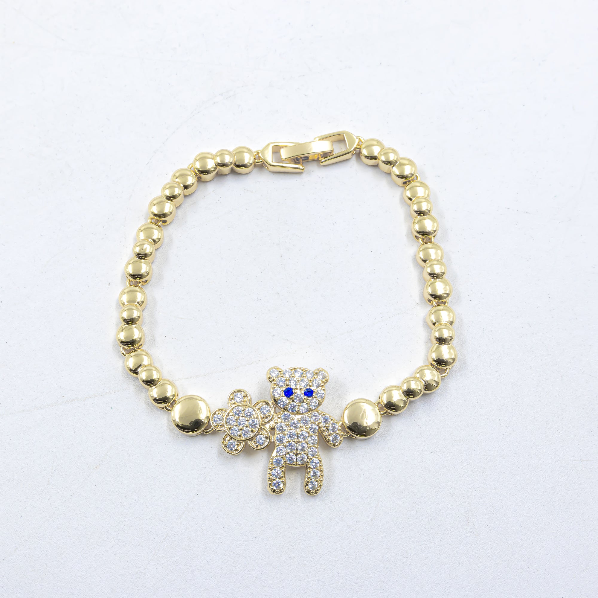 Cadenas de Pulseras Doradas con Piedras M4 Oro Laminado