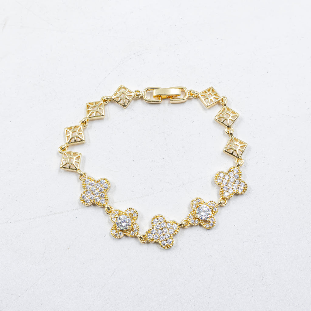 Cadenas de Pulseras Doradas con Piedras M2 Oro Laminado