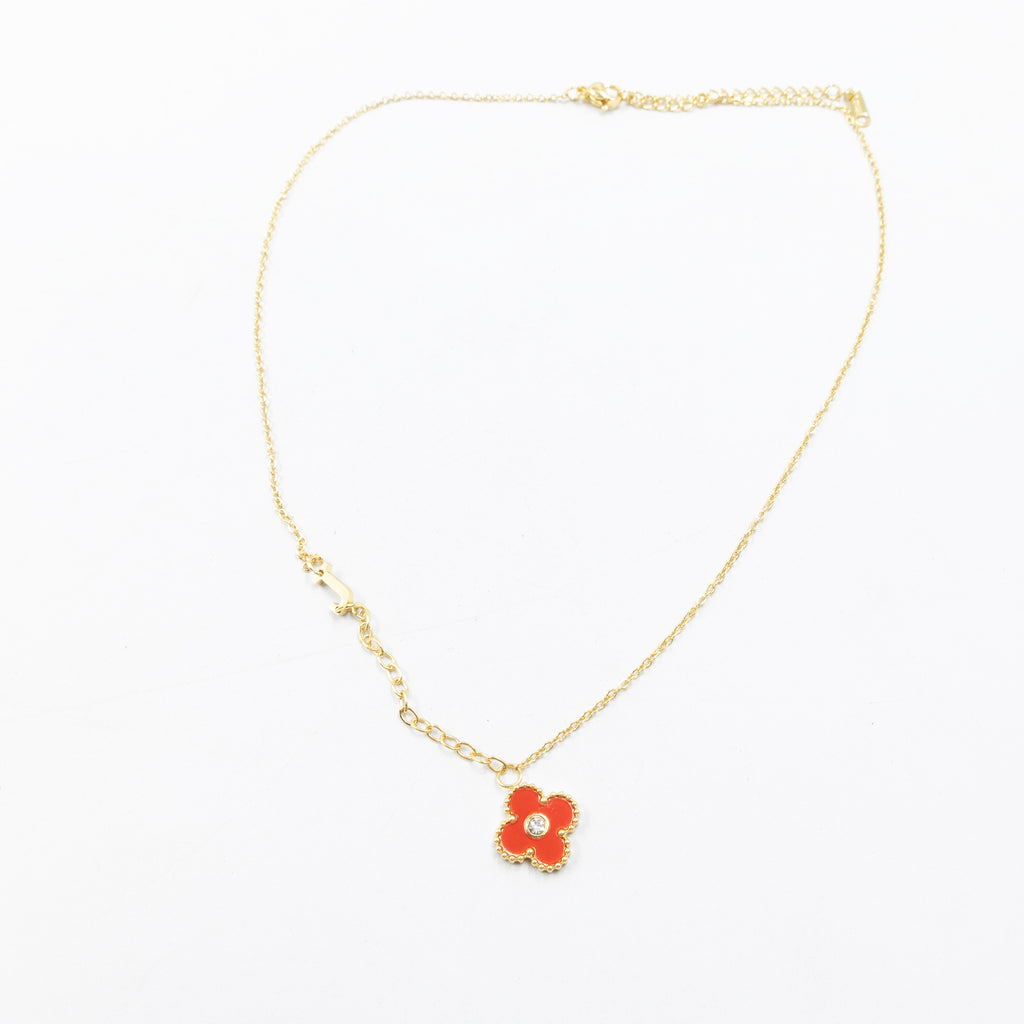 Collar de Dije de Trebol y letra G,I,J M3 Oro Laminado