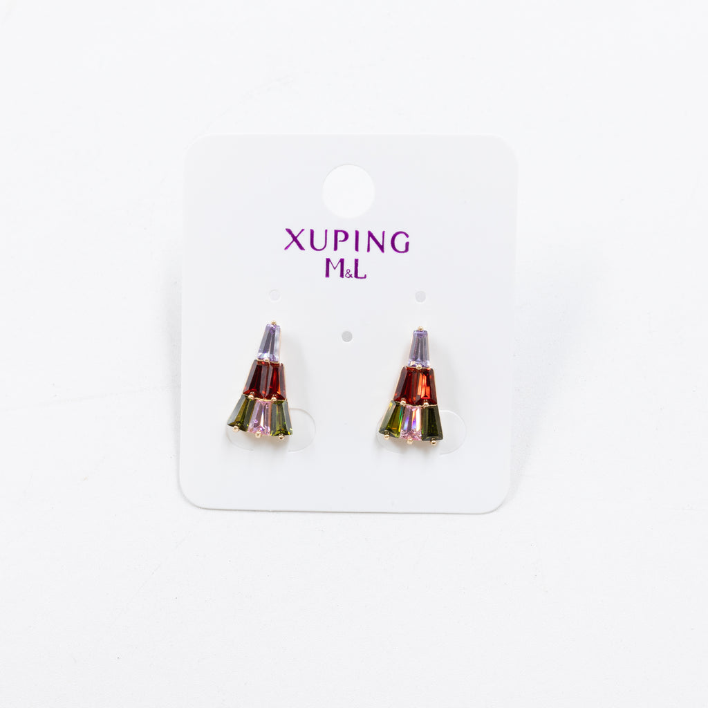 Aretes Dorados Xuping de Poste M7 Oro Laminado