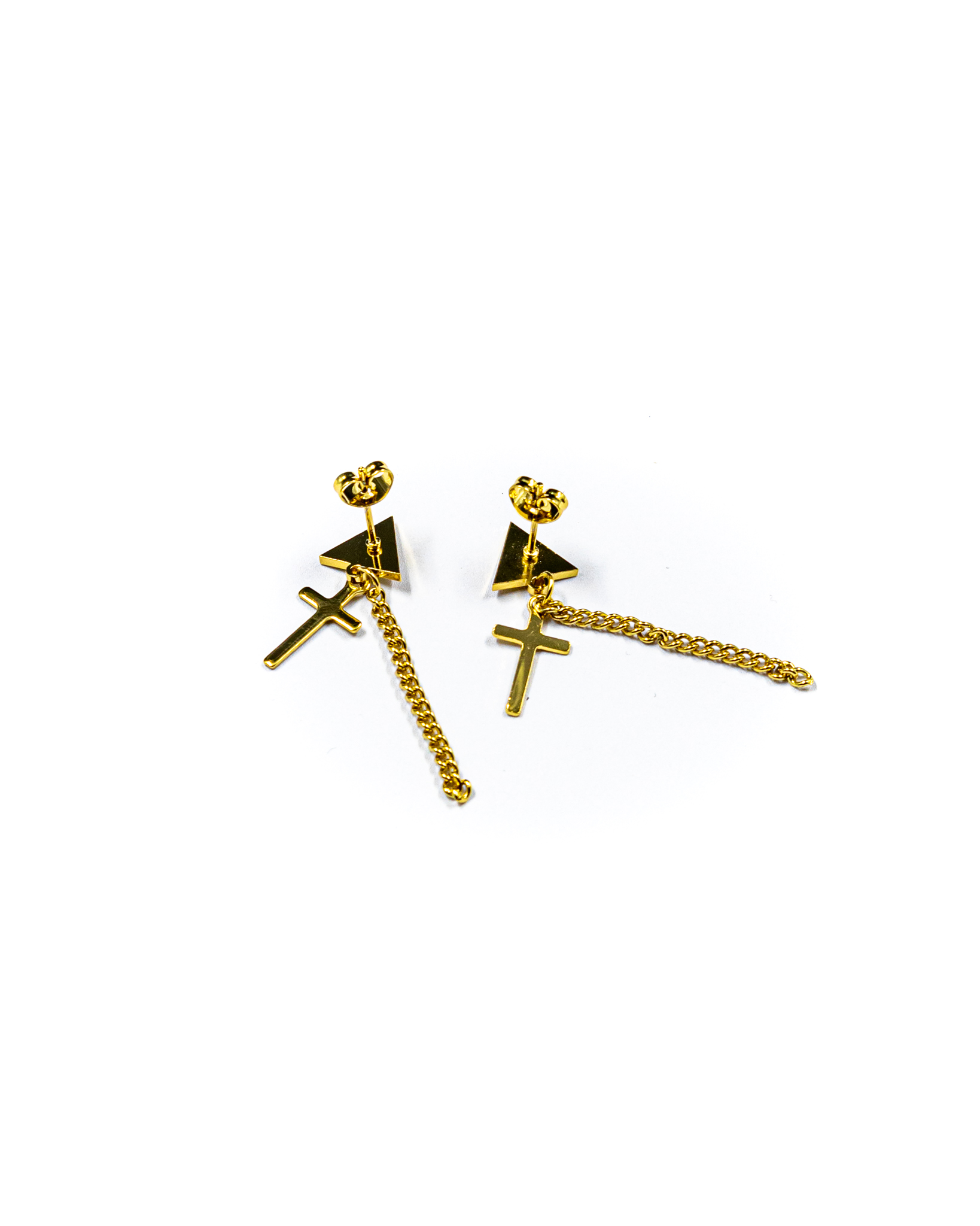 Aretes mariposa con dije colgante - M3 Acero Inoxidable