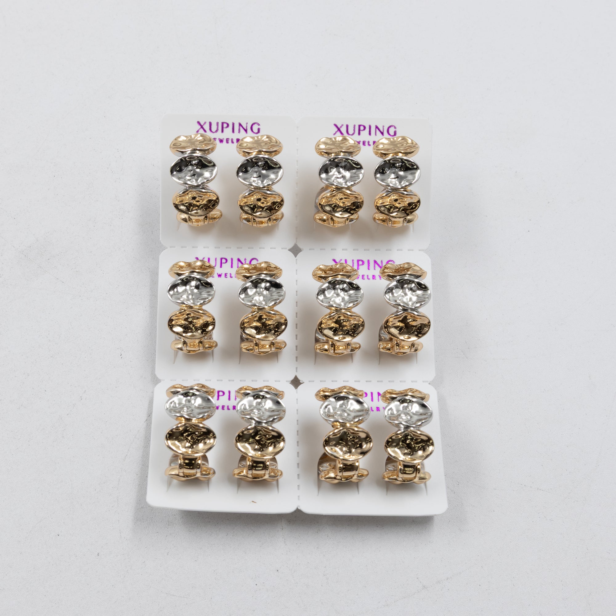 Paquete de 6 pares de Aretes Xuping Dorado M9 Oro Laminado