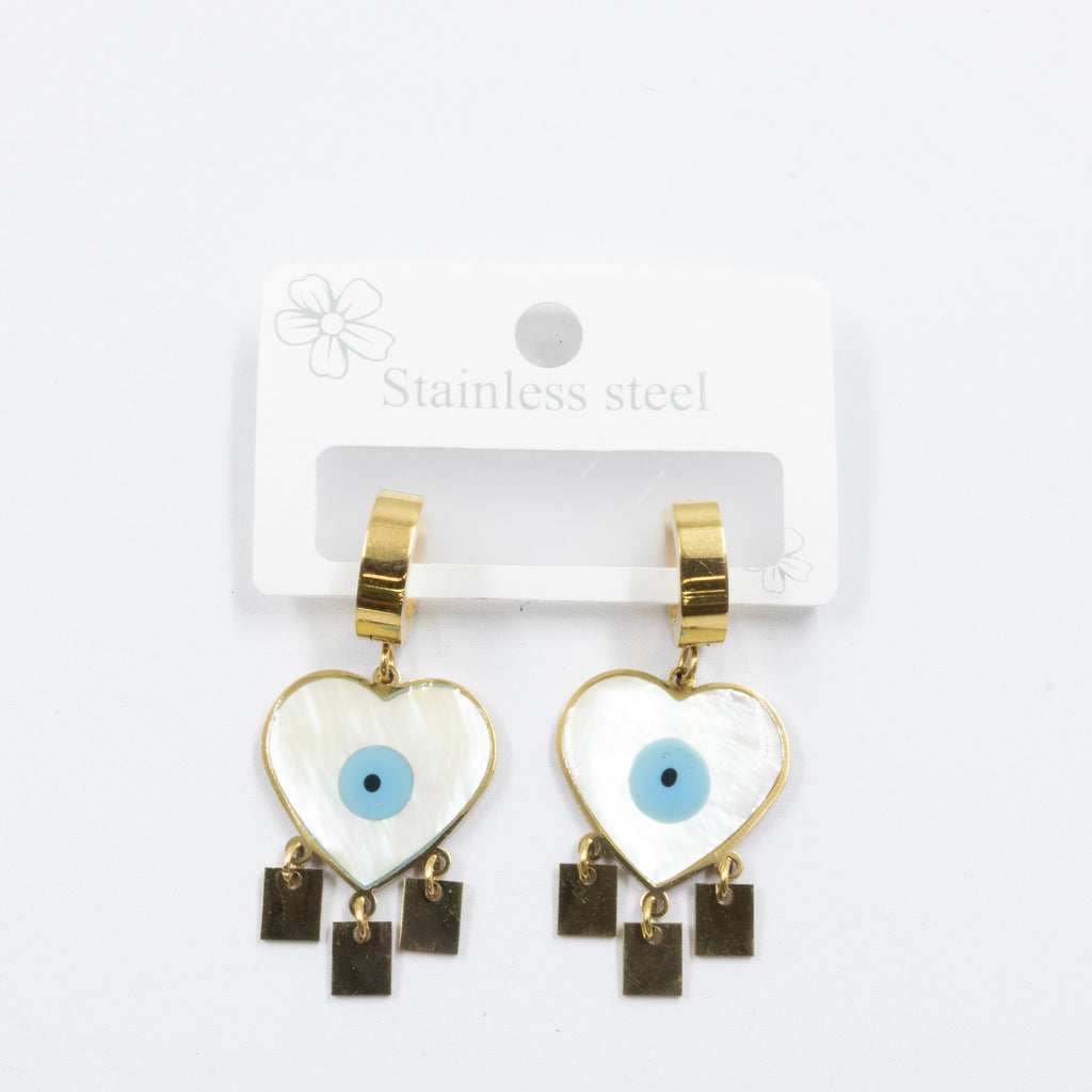 Aretes Dorados de Ojo Turco M7 Oro Laminado