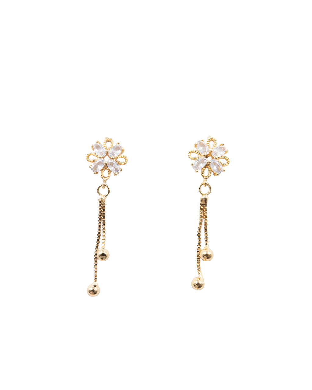 Aretes Dorados de Flor M4 Oro Laminado