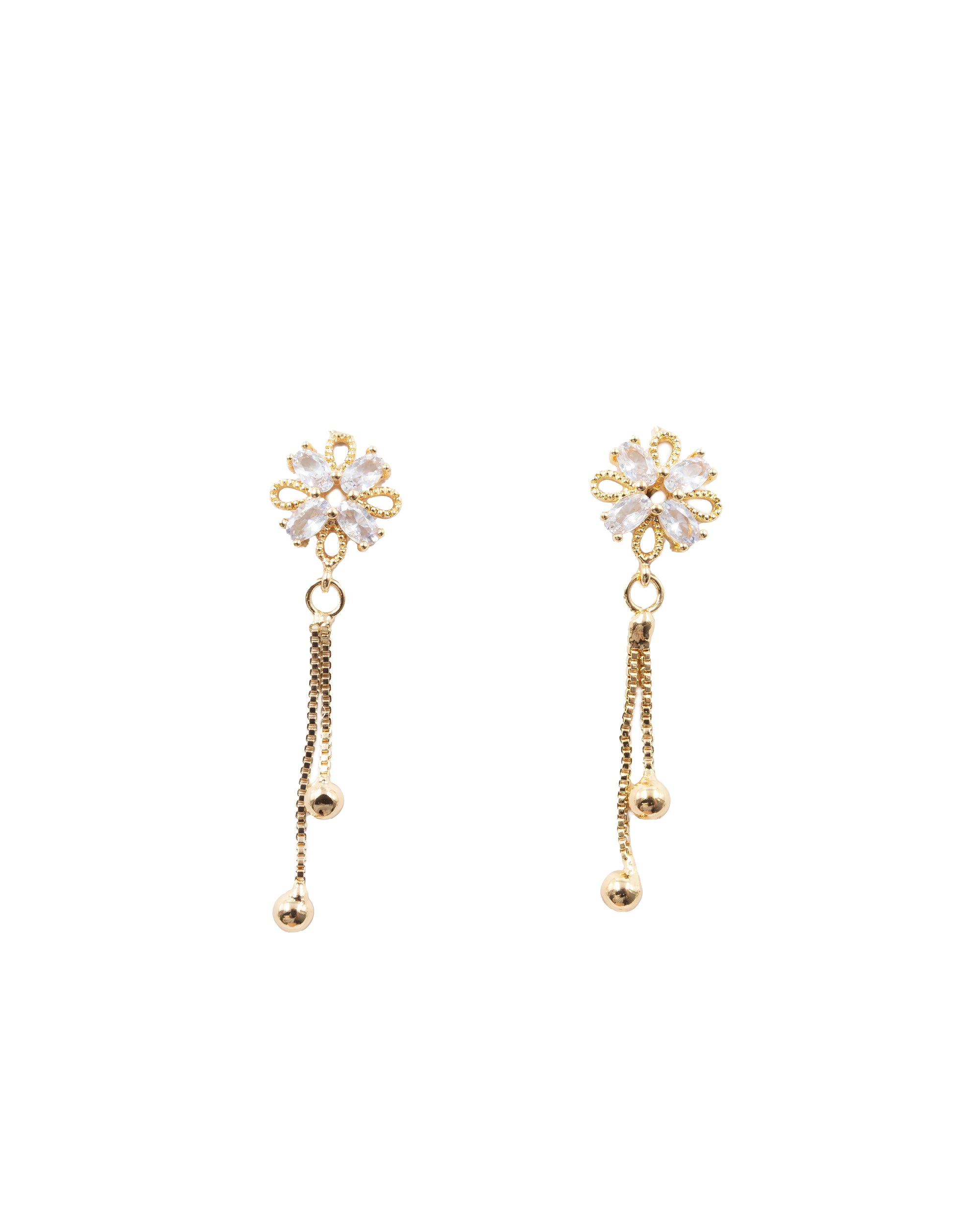 Aretes Dorados de Flor M4 Oro Laminado