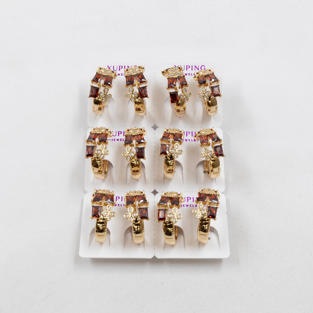 Paquete de 6 pares de Aretes Xuping Dorado M18 Oro Laminado