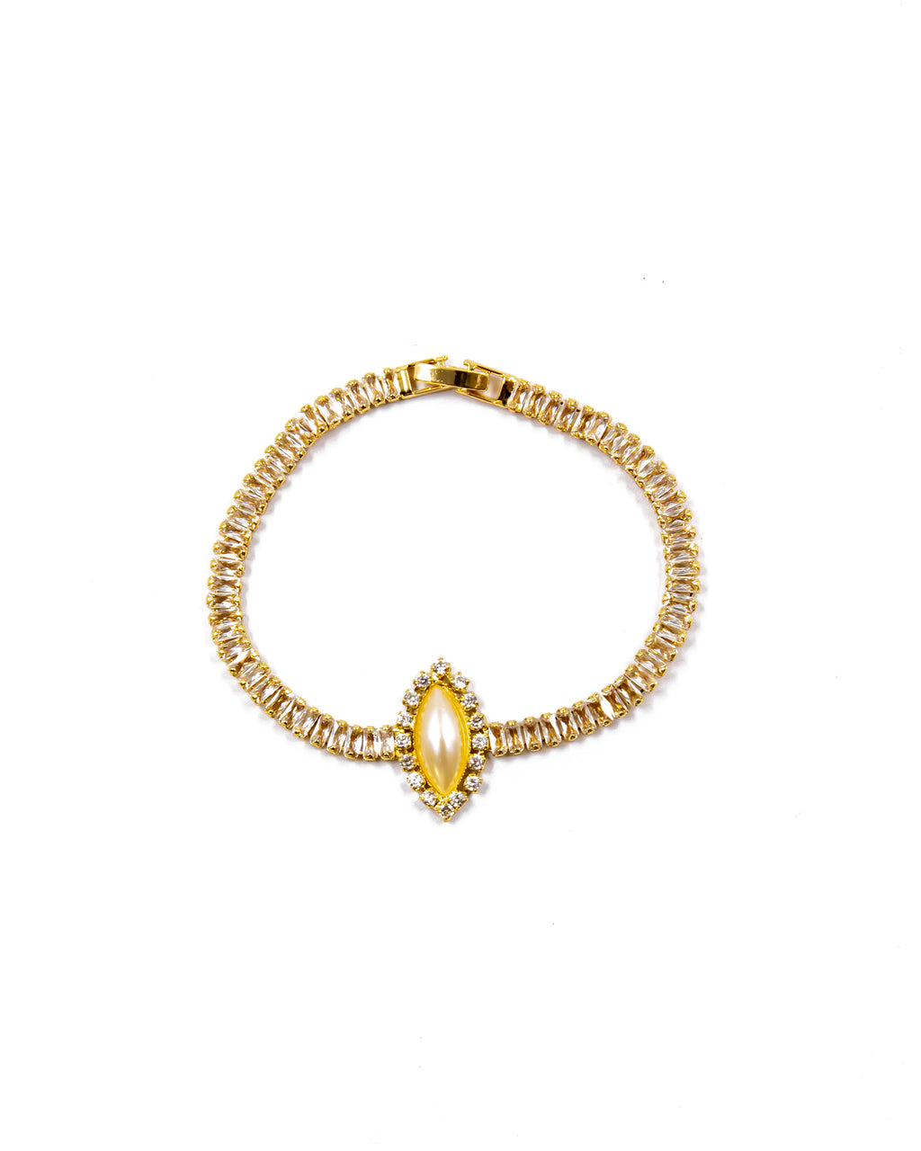 Pulsera dorada de piedras con piedra - M2 Oro Laminado
