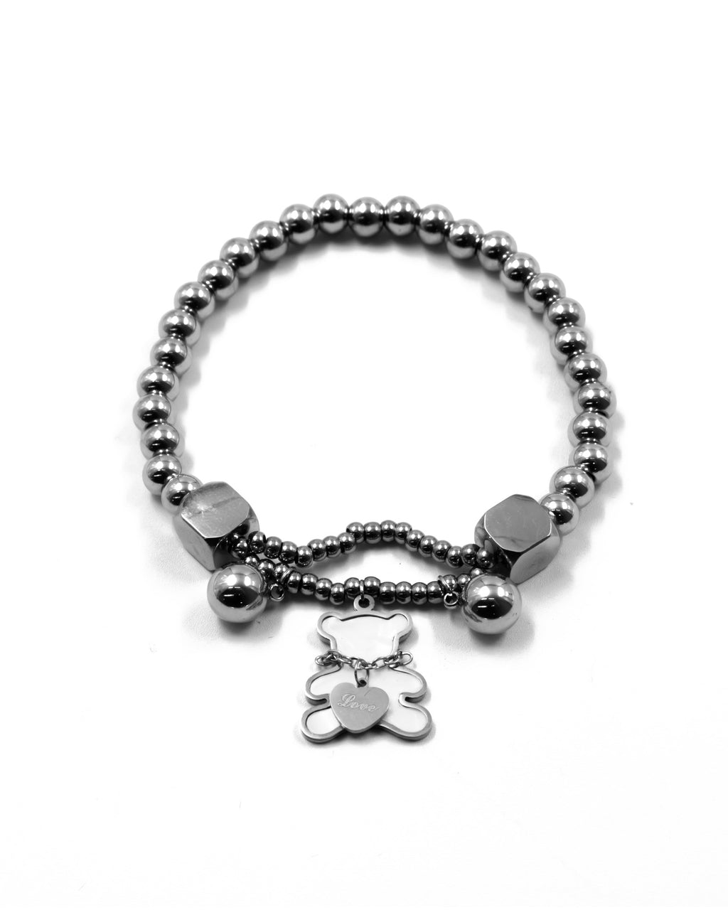 Pulsera de cuentas con dije de Oso - M1 Oro Laminado