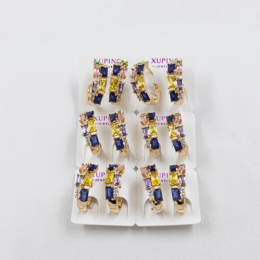 Paquete de 6 pares de Aretes Xuping Dorado M16 Oro Laminado