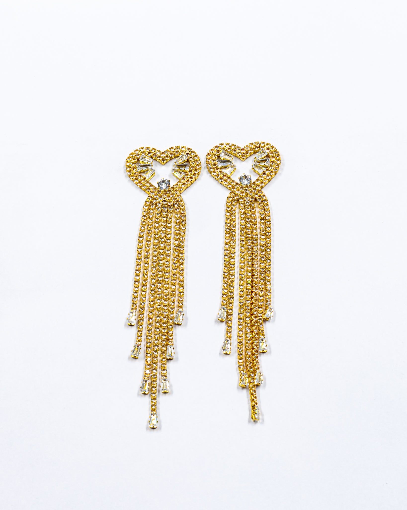 Aretes Largos de piedras - M4 Oro Laminado