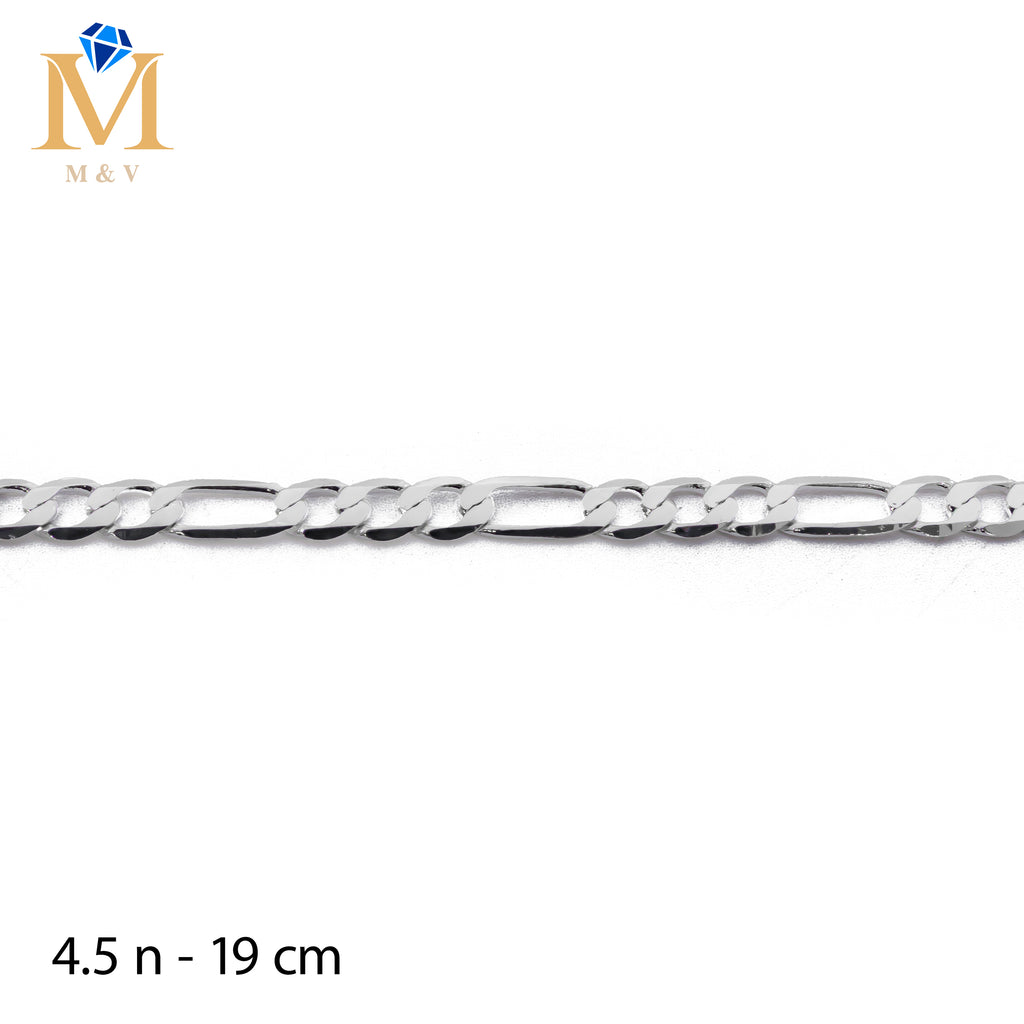 Pulseras Plateadas de 19 cm M1 Oro Laminado