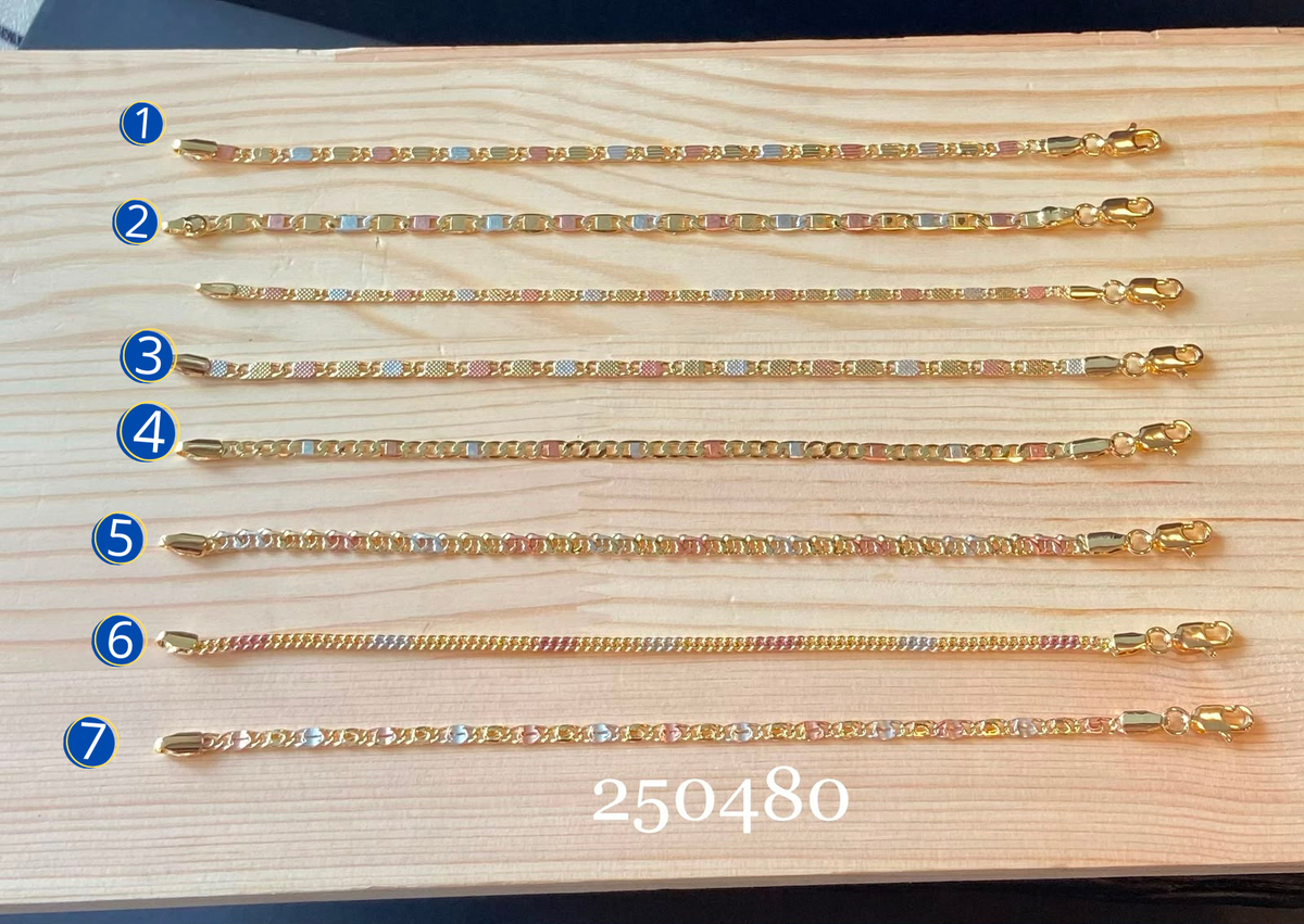 [12/SEPTIEMBRE/26] Pulseras Dorada con M1 Oro Laminado