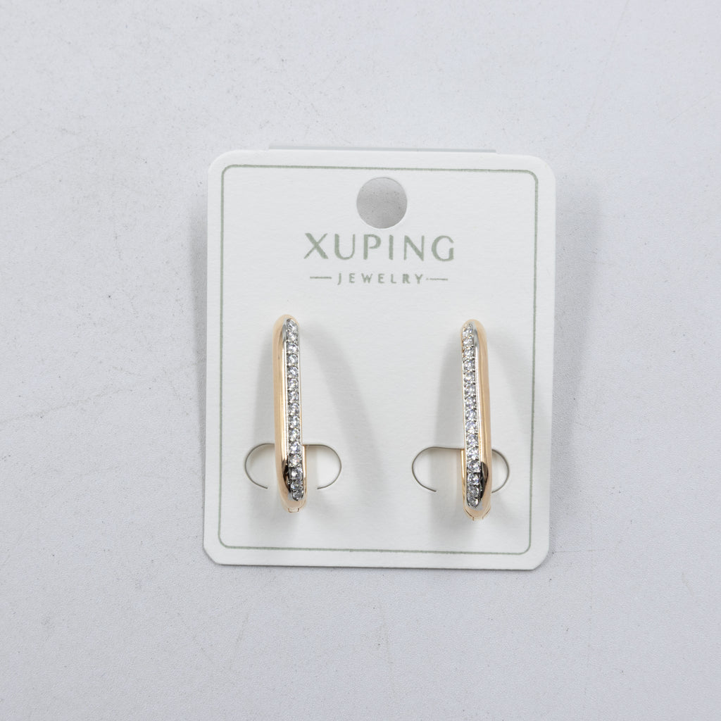 Aretes Dorados con Piedras Xuping M5 Oro Laminado