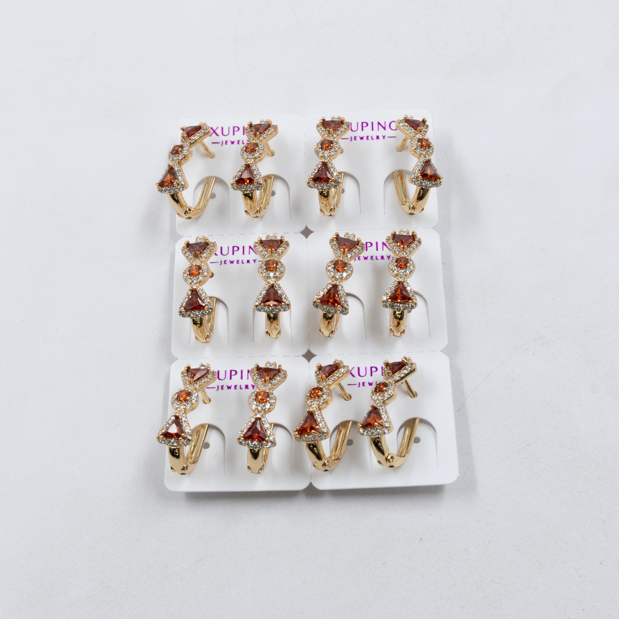 Paquete de 6 pares de Aretes Xuping Dorado M23 Oro Laminado
