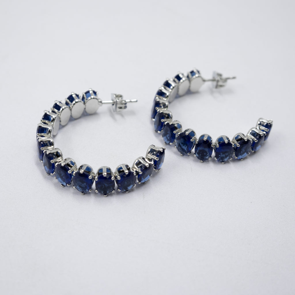 Aretes Plateados con piedras de color M5 Oro Laminado