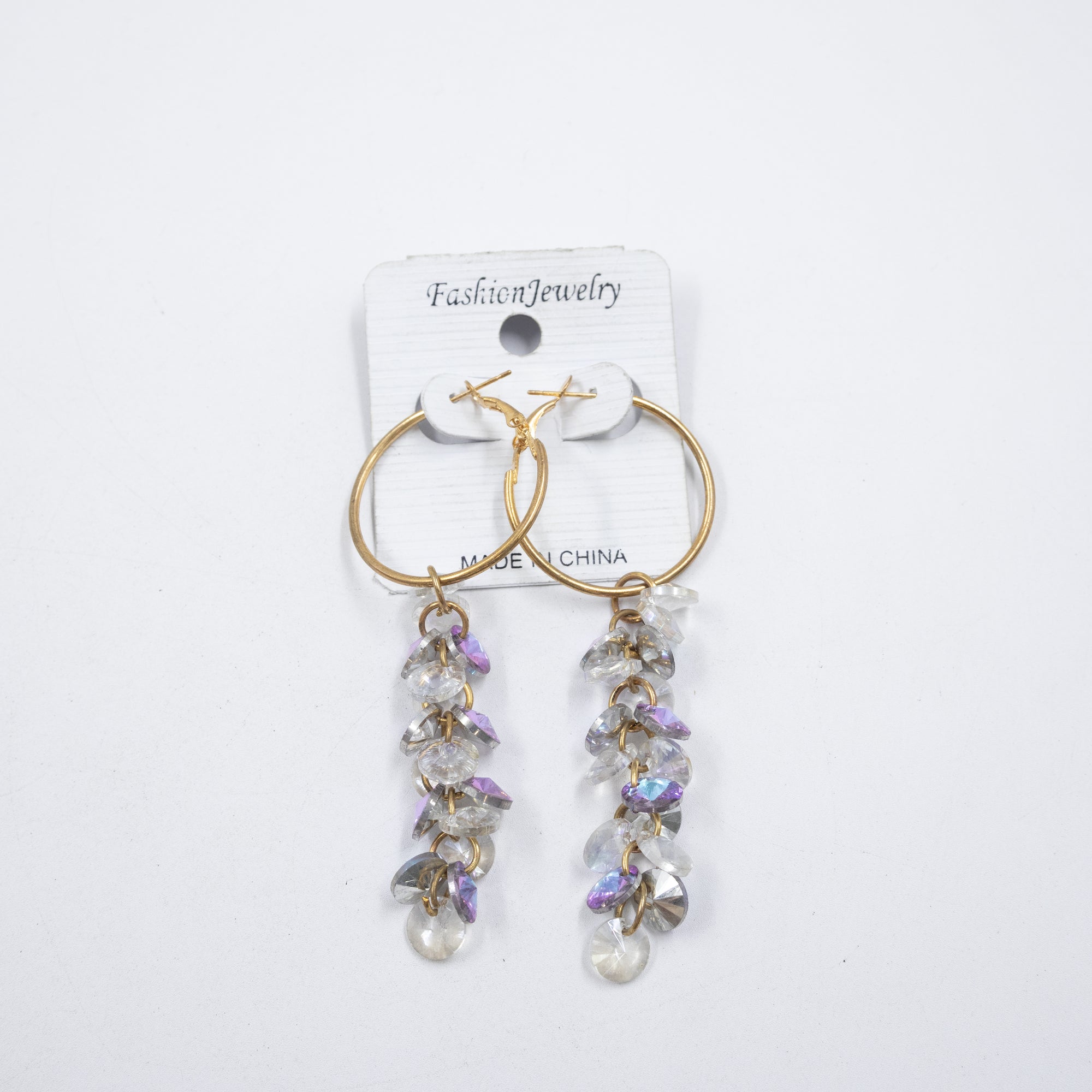 Aretes Largos de Piedras M1 Oro Laminado