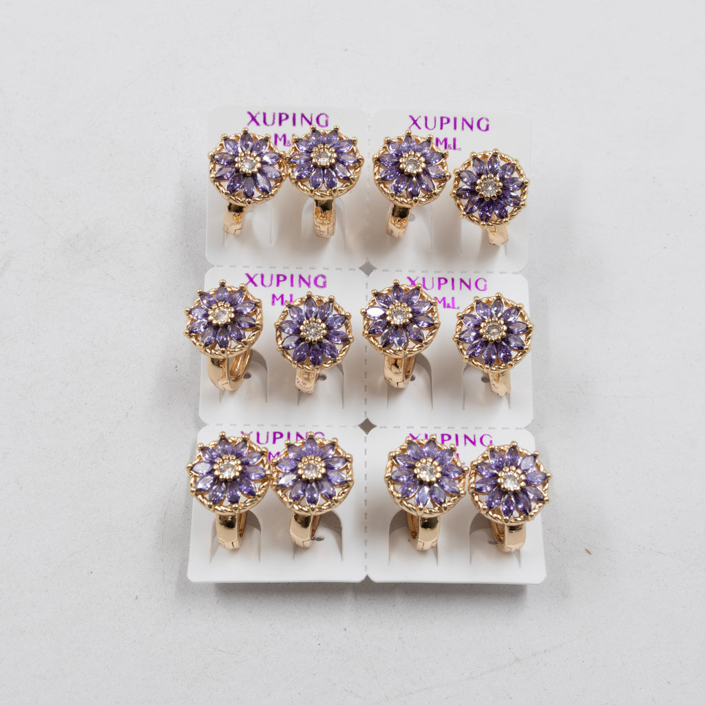 Paquete de 6 pares de Aretes Xuping Dorado M8 Oro Laminado