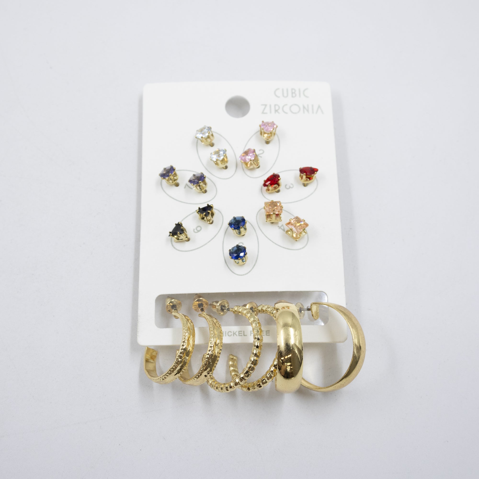 Paquete de 10 pares de aretes M1 Oro Laminado