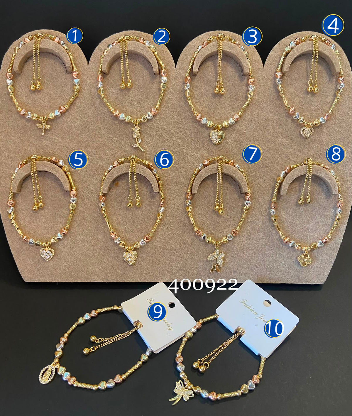 [12/SEPTIEMBRE/26] Pulseras Dorada con Dije M9 Oro Laminado