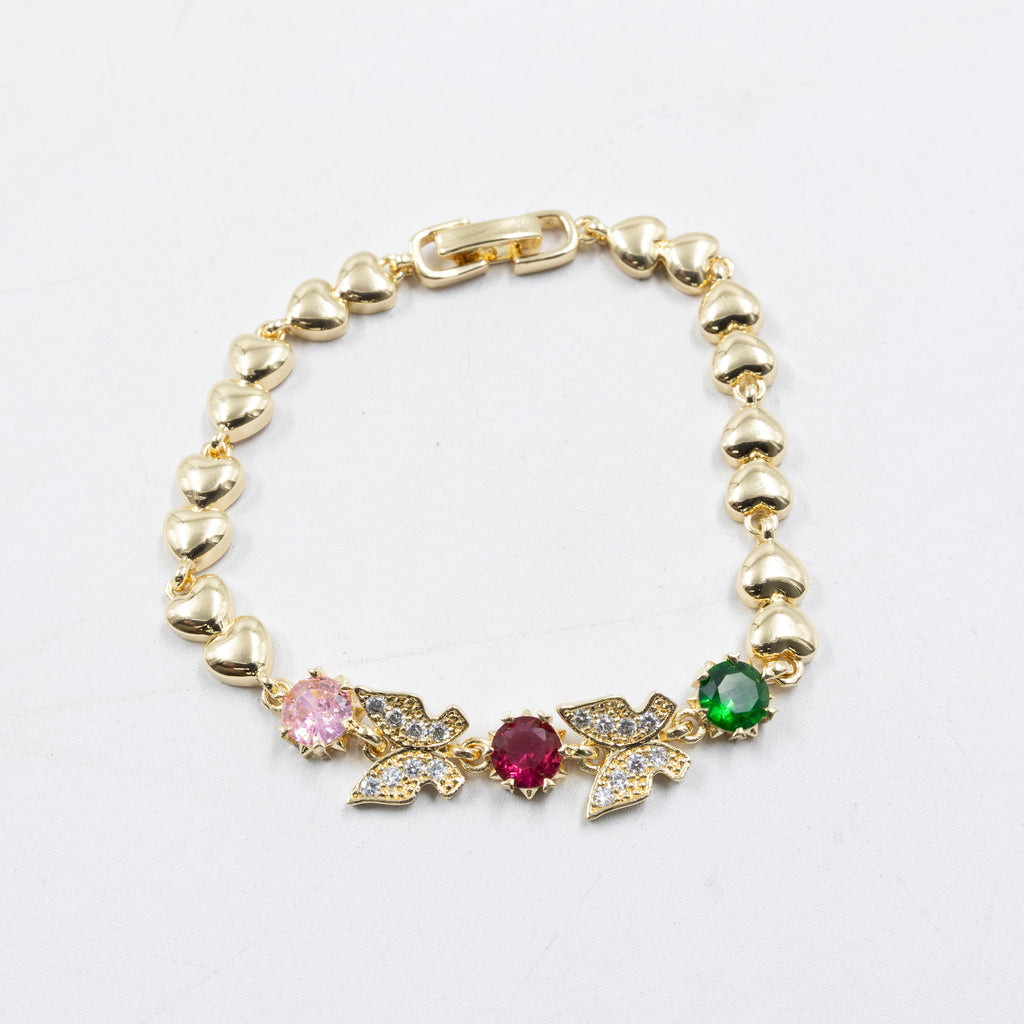Pulseras Doradas con Piedras M11 Oro Laminado