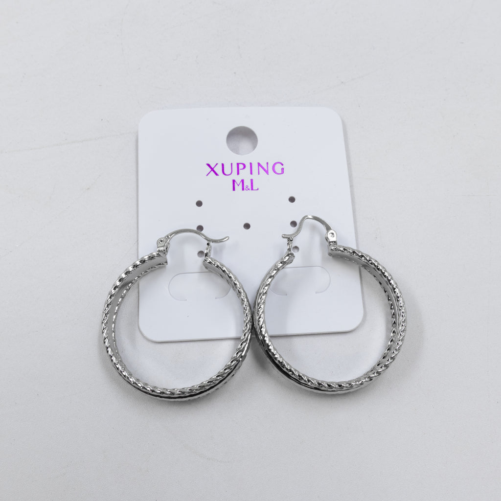 Aretes Plateados Xuping de Broche M14 Oro Laminado
