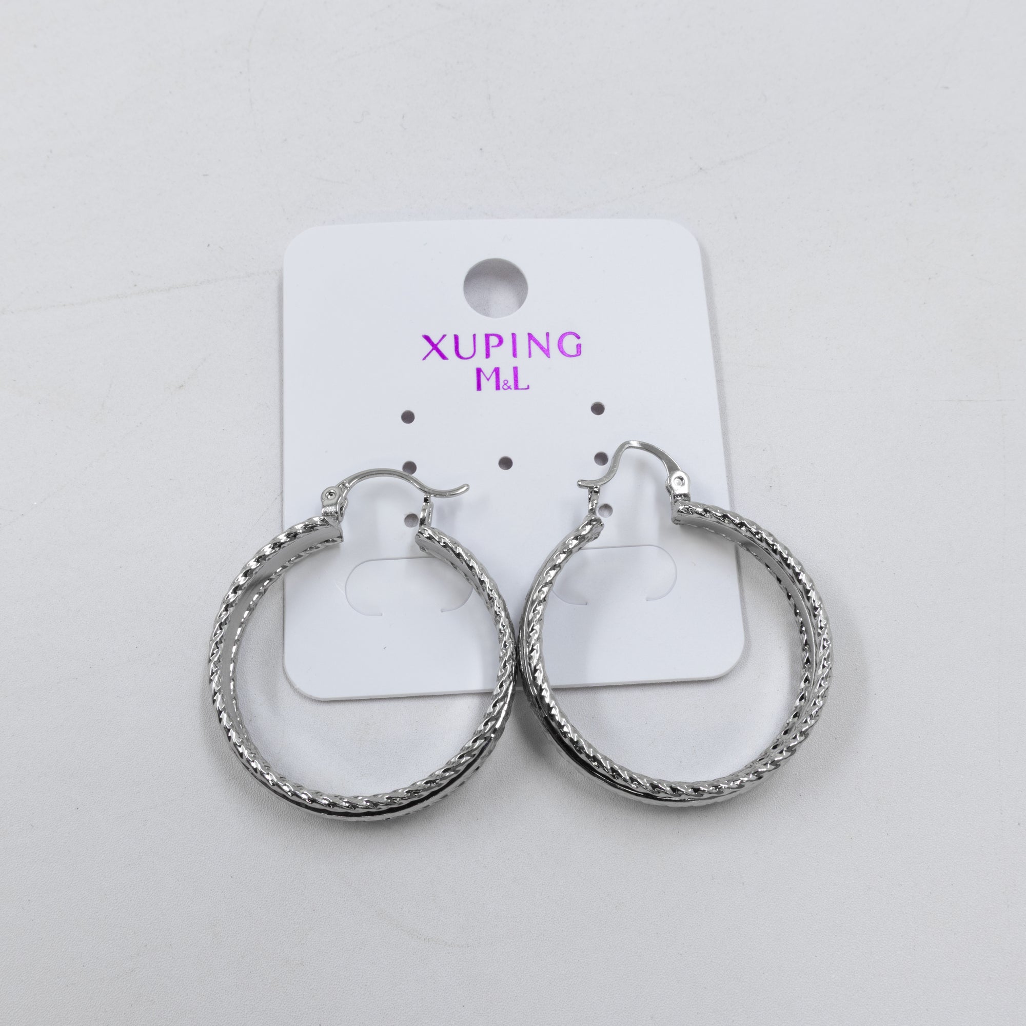 Aretes Plateados Xuping de Broche M14 Oro Laminado