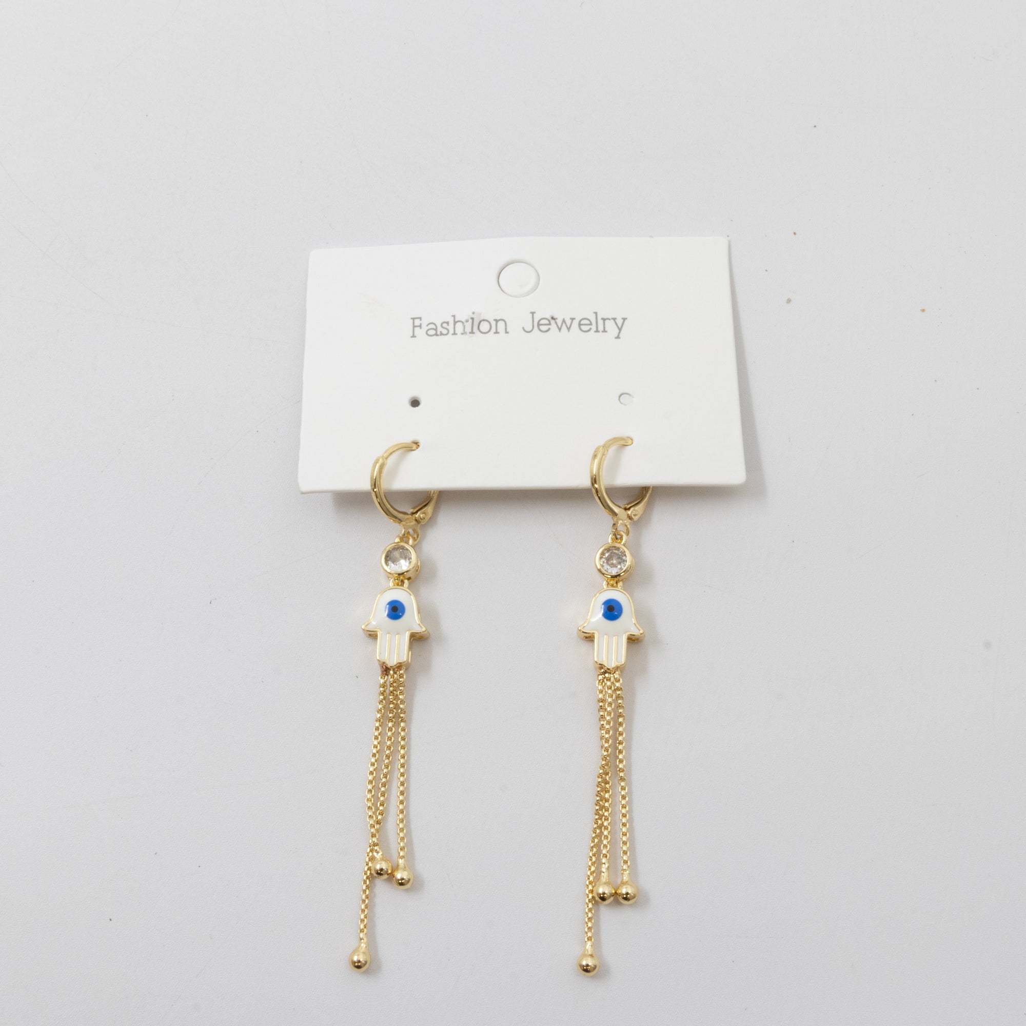 Aretes Dorados Largos de Ojo Turco M1 Oro Laminado