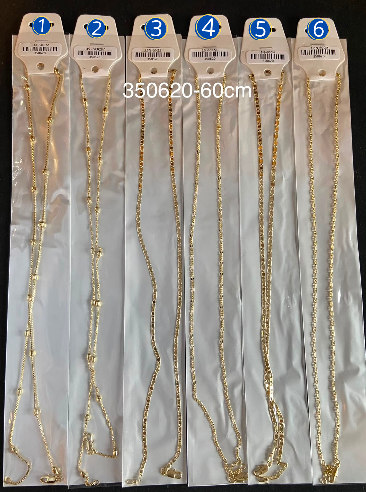 [12/SEPTIEMBRE/26] Cadena Dorada de 60 cm M7 Oro Laminado