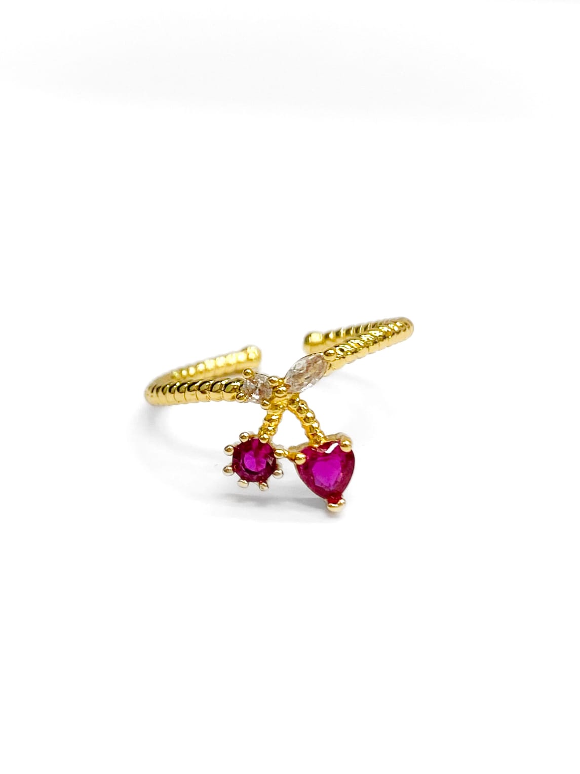 Anillo Cerezas Ajustable M3 Oro Laminado
