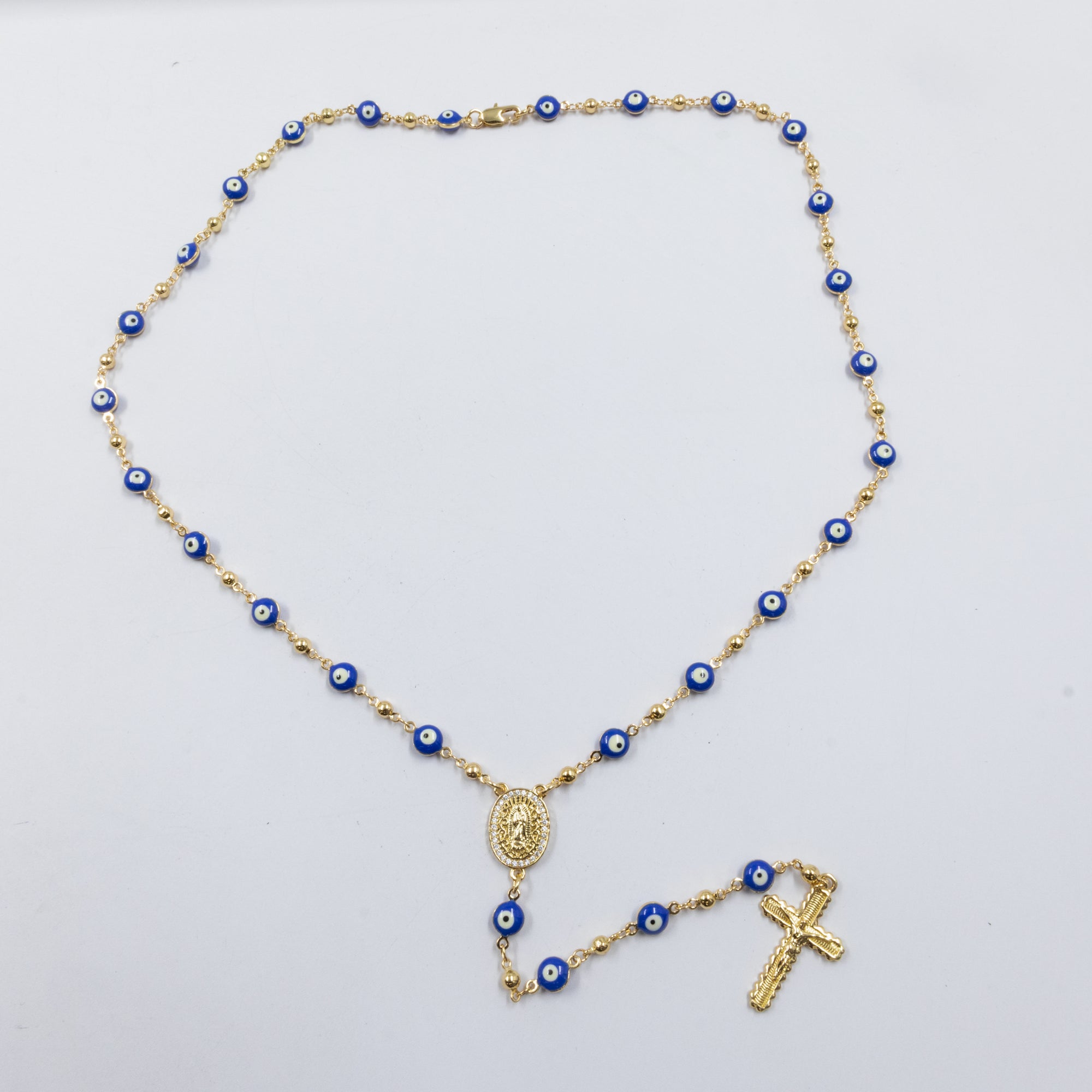 Rosario Dorado de Ojo Turco M1 Oro Laminado