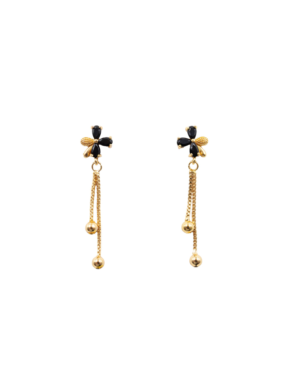 Aretes Dorados Largos M5 Oro Laminado