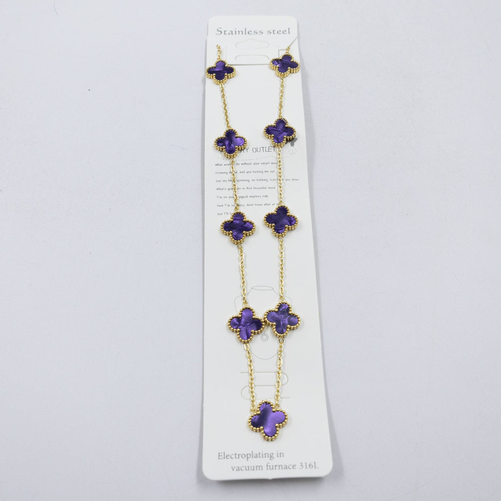 Collar Dorado de Trebol M3 Oro Laminado