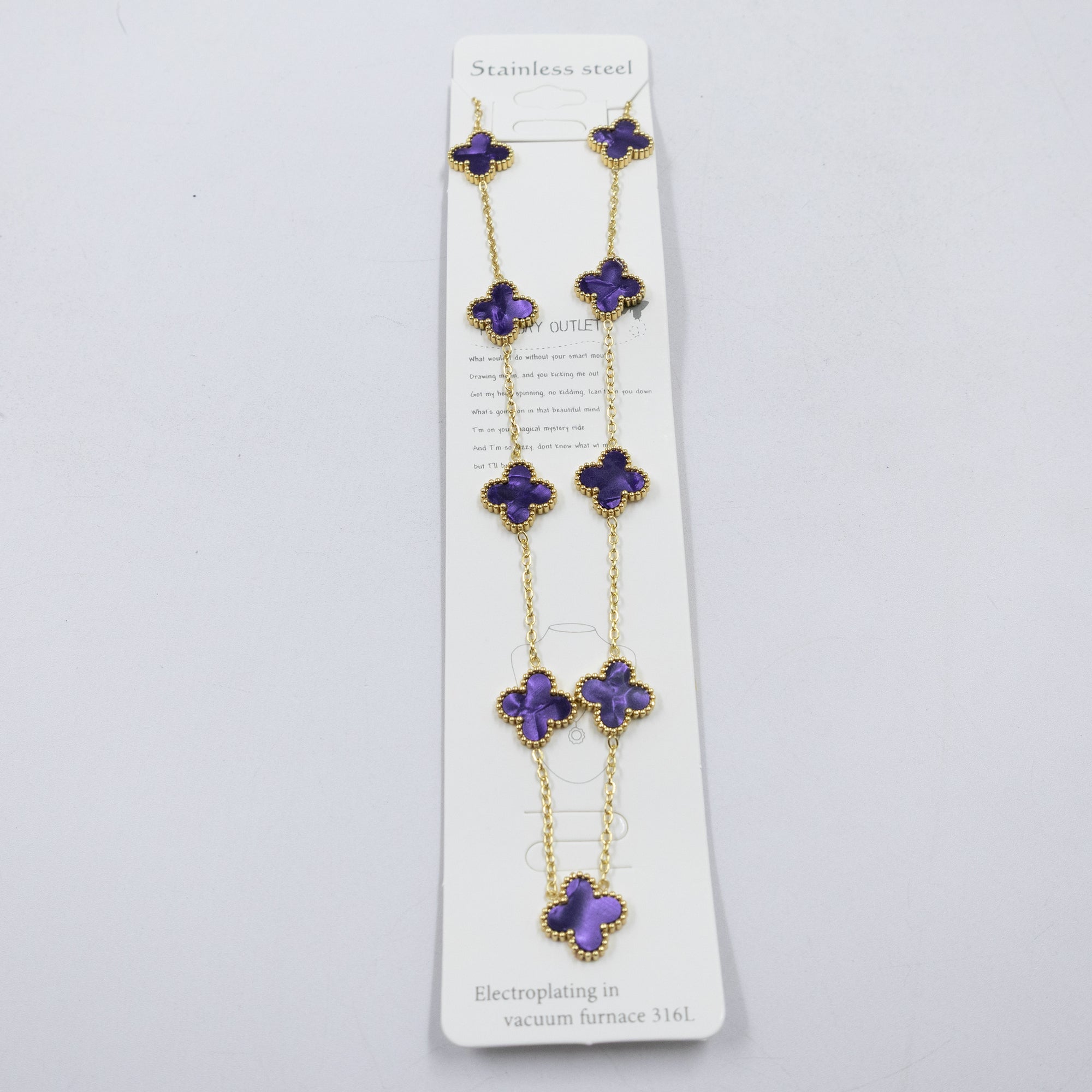 Collar Dorado de Trebol M3 Oro Laminado