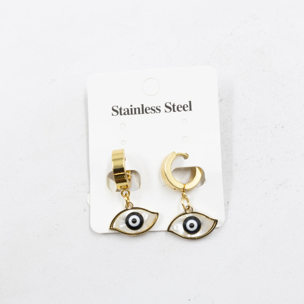 Aretes  Dorados de Ojo Turco M2 Oro Laminado