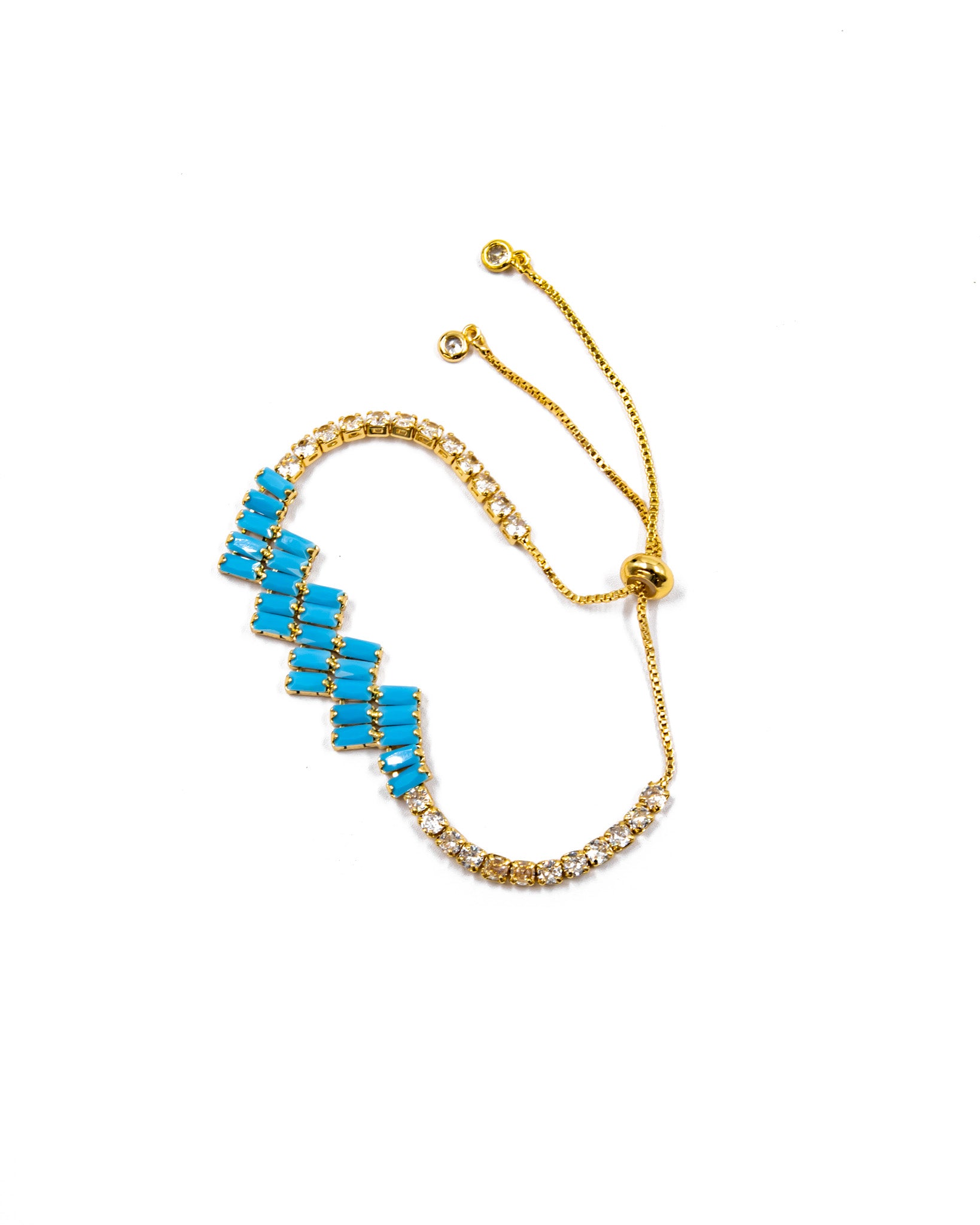 Pulsera de piedras en estilo zigzag Oro Laminado