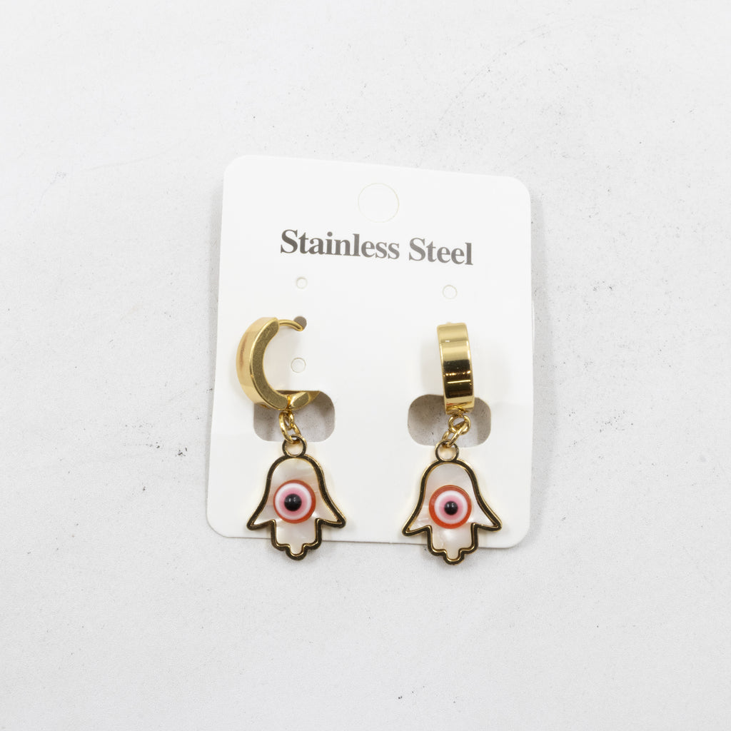 Aretes  Dorados de Ojo Turco M3 Oro Laminado