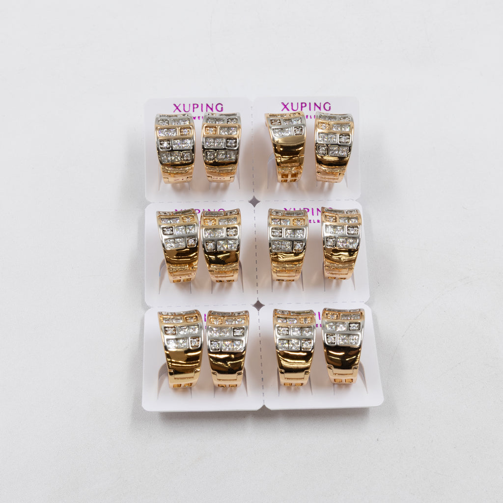 Paquete de 6 pares de Aretes Xuping Dorado M17 Oro Laminado