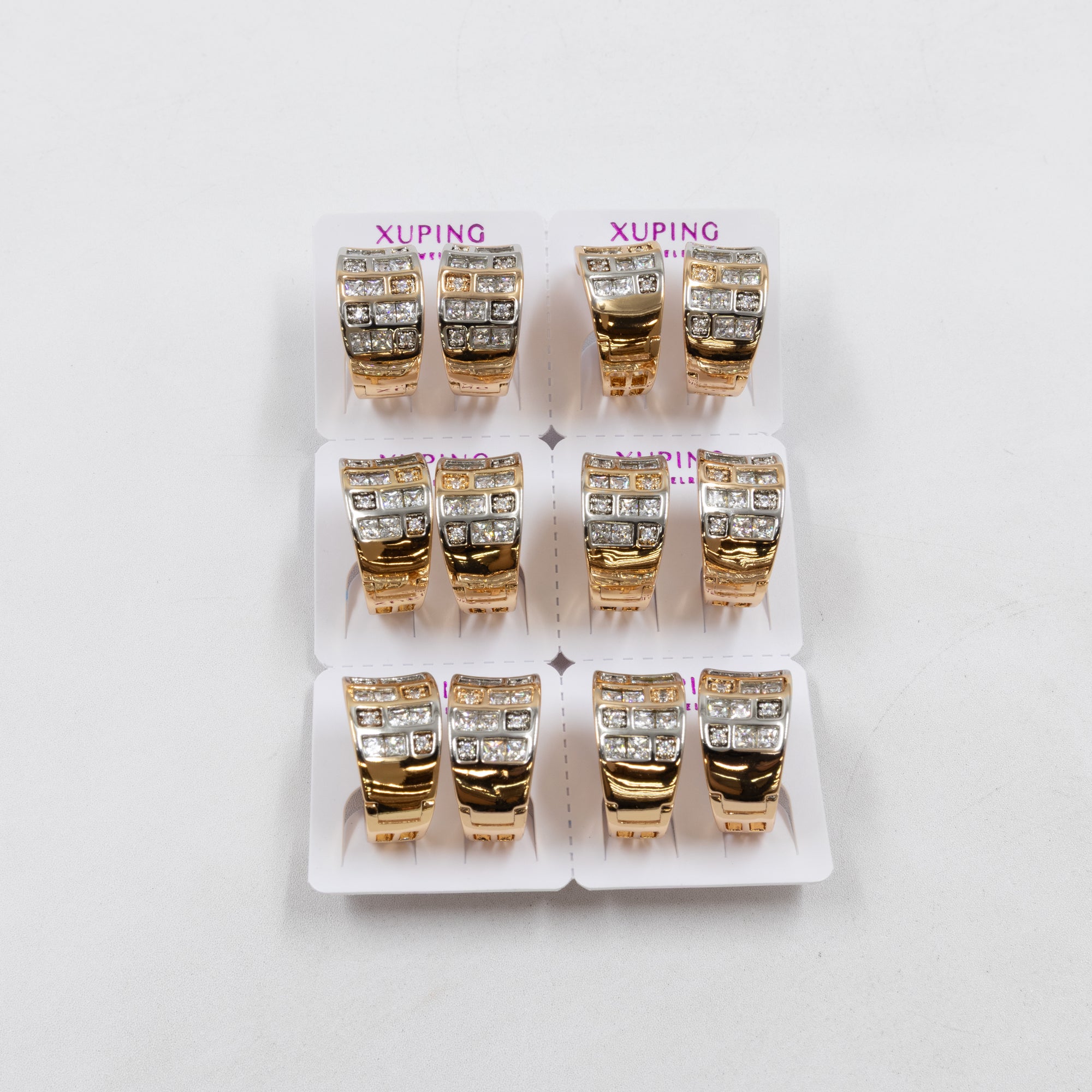 Paquete de 6 pares de Aretes Xuping Dorado M17 Oro Laminado