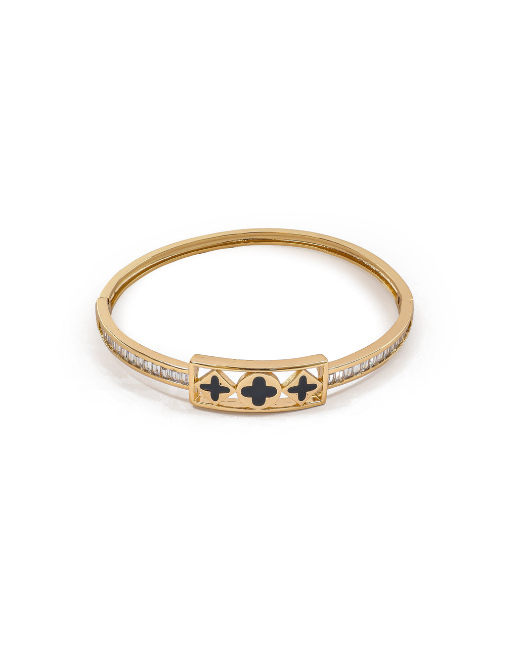 Brazalete Dorado con Piedras M8 Oro Laminado