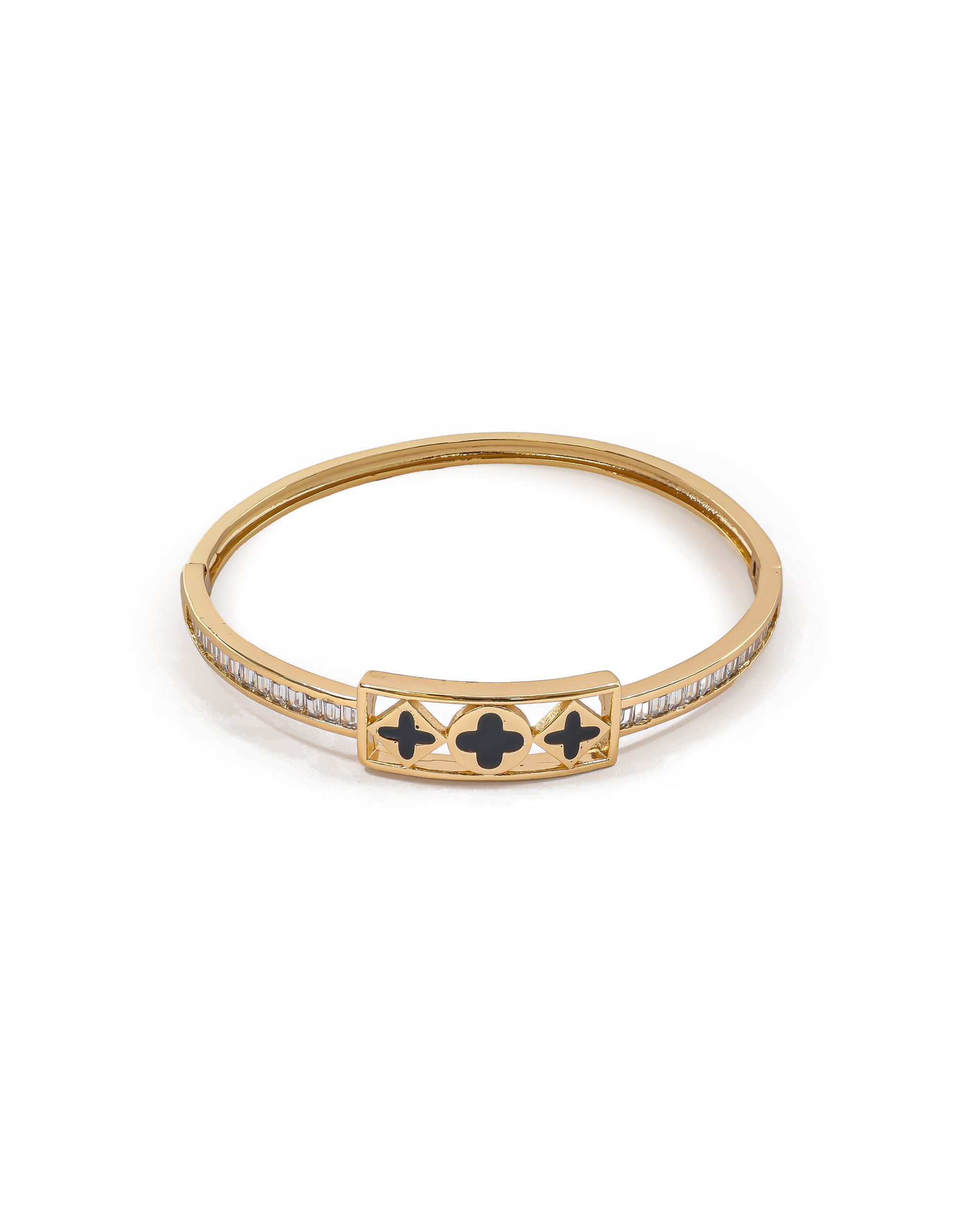 Brazalete Dorado con Piedras M8 Oro Laminado