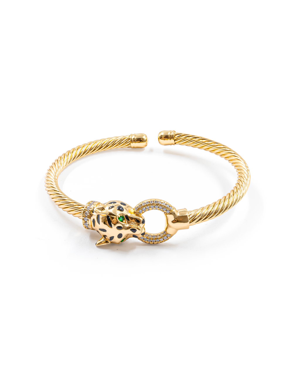 Brazalete Dorado con Piedras M9 Oro Laminado