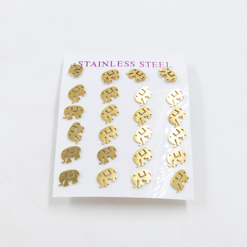 Paquete de 12 Pares de Aretes Dorados M3 Acero Inoxidable