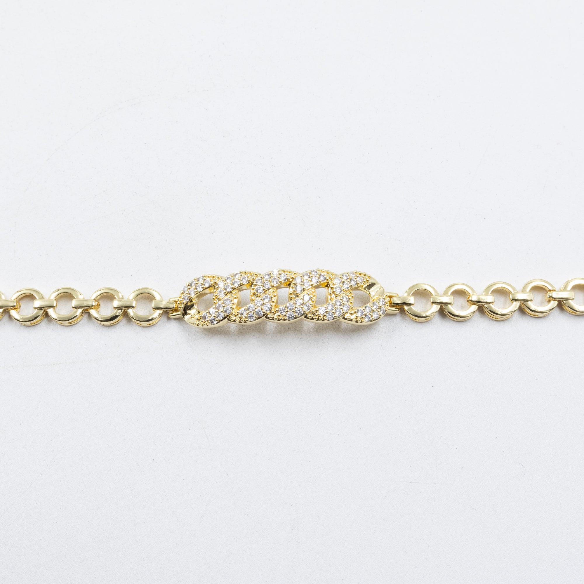 Cadenas de Pulseras Doradas con Piedras M6 Oro Laminado