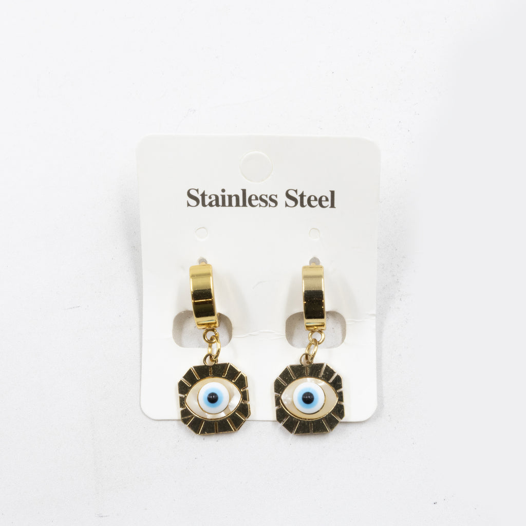 Aretes Dorados de Ojo Turco M1 Oro Laminado