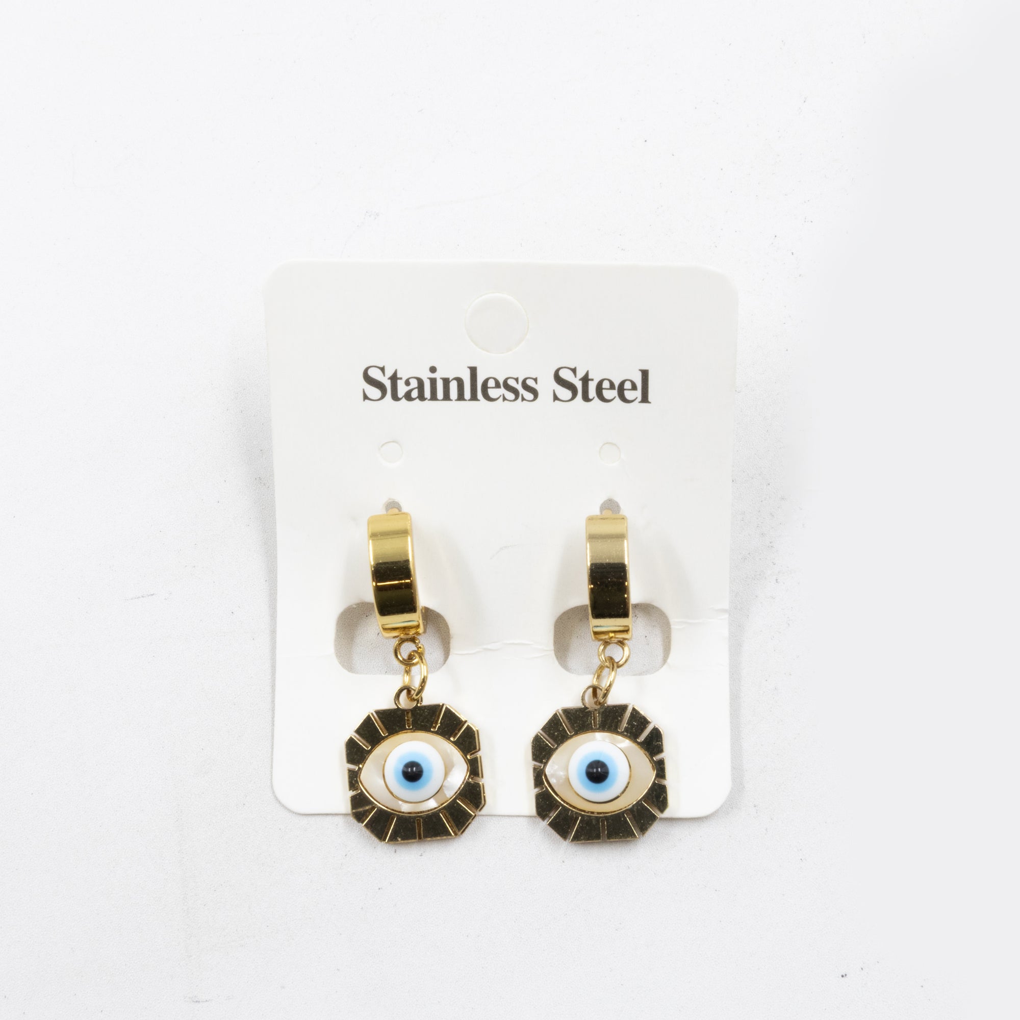 Aretes Dorados de Ojo Turco M1 Oro Laminado