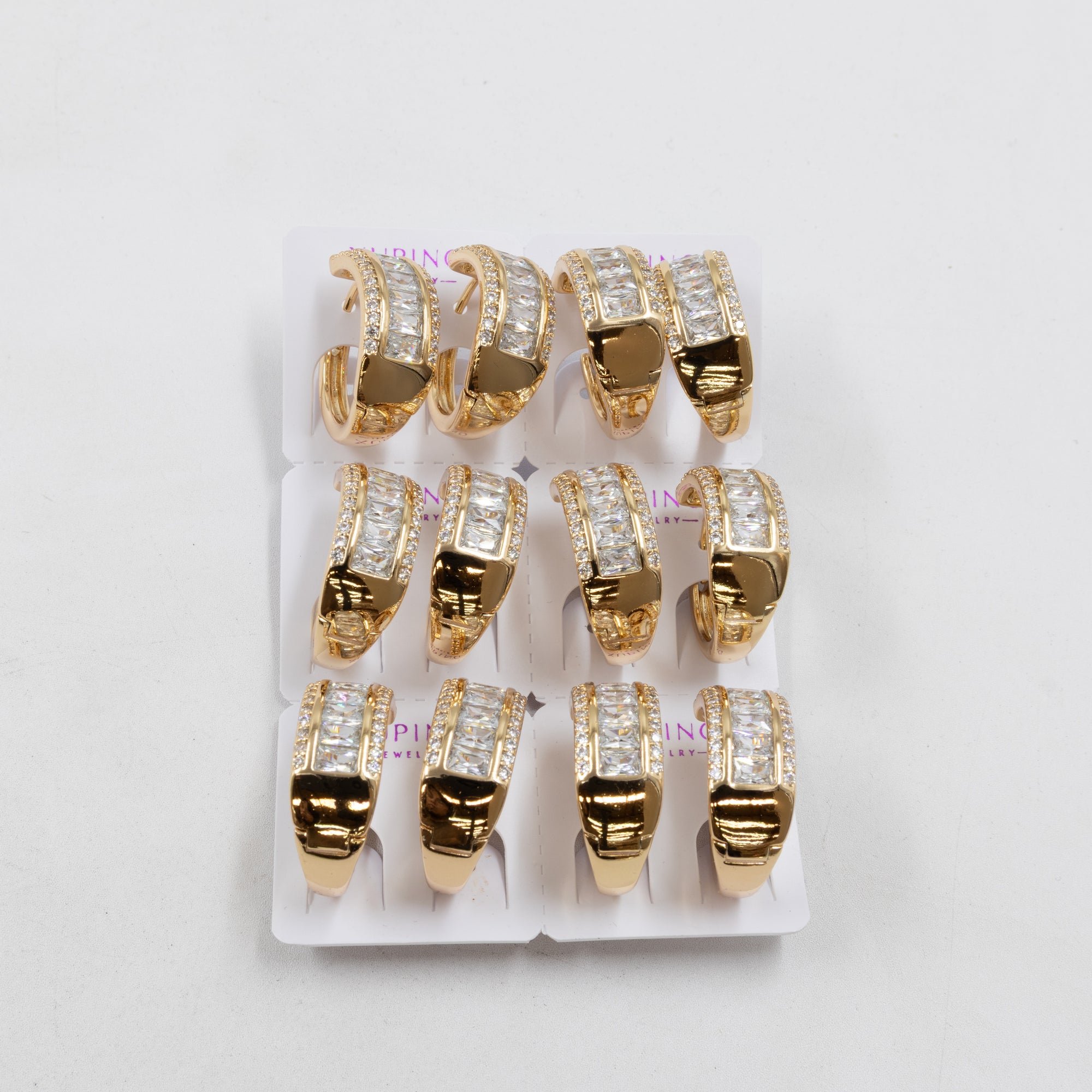 Paquete de 6 pares de Aretes Xuping Dorado M14 Oro Laminado